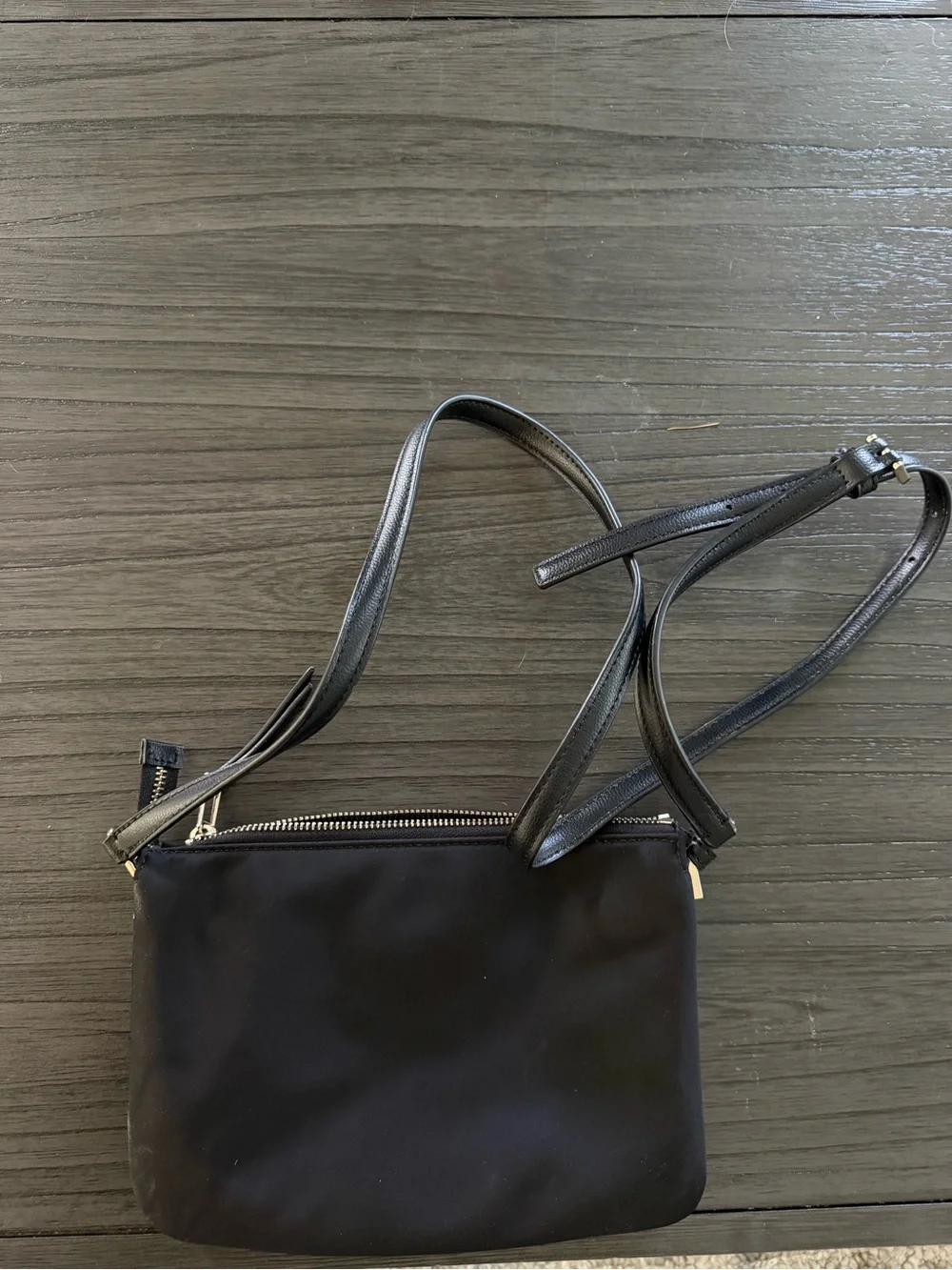kate spade black nylon shoulder bag with gold-tone logo